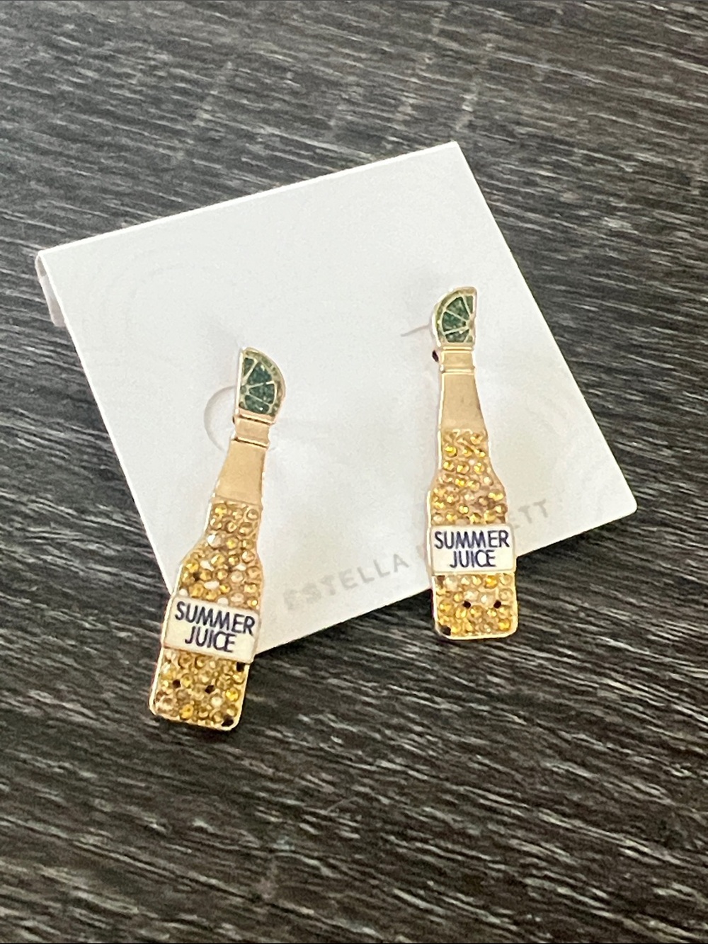 Nordstrom Summer Juice Bottle Dangle Earrings - Gold & Green